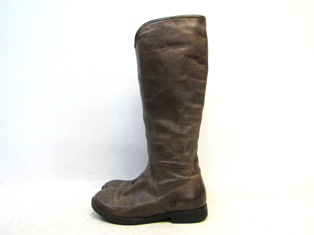 Born Womens Size 6 M Brown Leather Zip 15" Shaft Fashion Knee High Boots